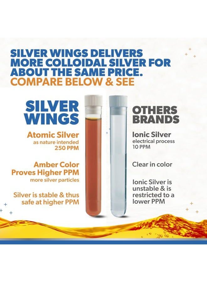 Natural Path Silver Wings Colloidal Silver Liquid - Enhanced Immune Support Supplement - 250ppm (1250mcg) - 2oz Dropper  - Image 3