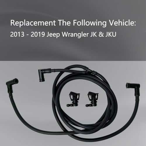 QFISH Windshield Wiper Nozzle Fluid Hose kit for 2013-2019 Wrangler JK JKU Replaces 68197414AB 68164356AB 68197414AA 68164356 58133 - Image 3