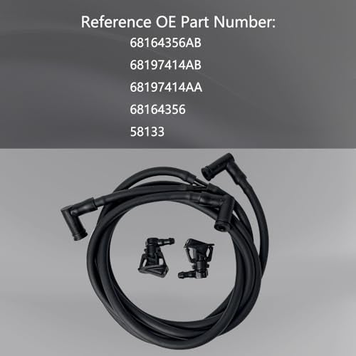 QFISH Windshield Wiper Nozzle Fluid Hose kit for 2013-2019 Wrangler JK JKU Replaces 68197414AB 68164356AB 68197414AA 68164356 58133 - Image 2