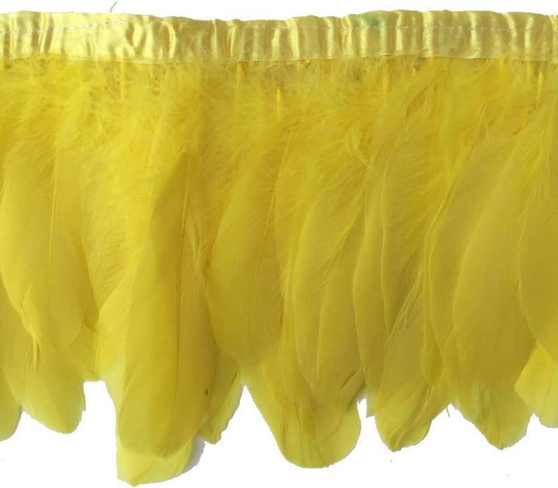 Yellow Duck Goose Feather Trim Fringe 2 Yards