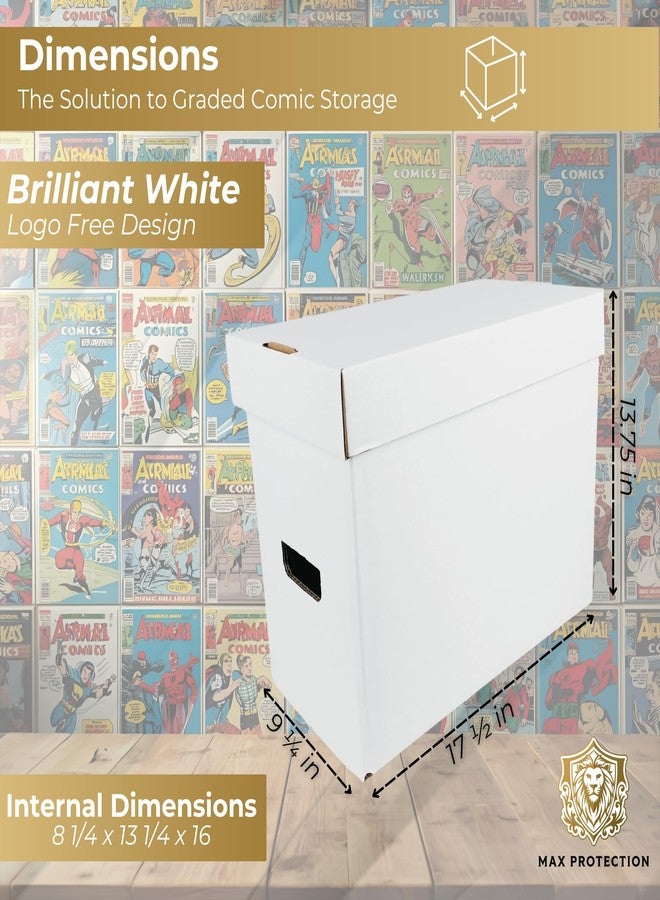 Max Protection CGC Graded Comic Book Storage Boxes - Heavy-Duty Case for 35-40 Graded Comics with 200 lb Test Strength - Made in USA White Cardboard, 1 Pack - Image 3
