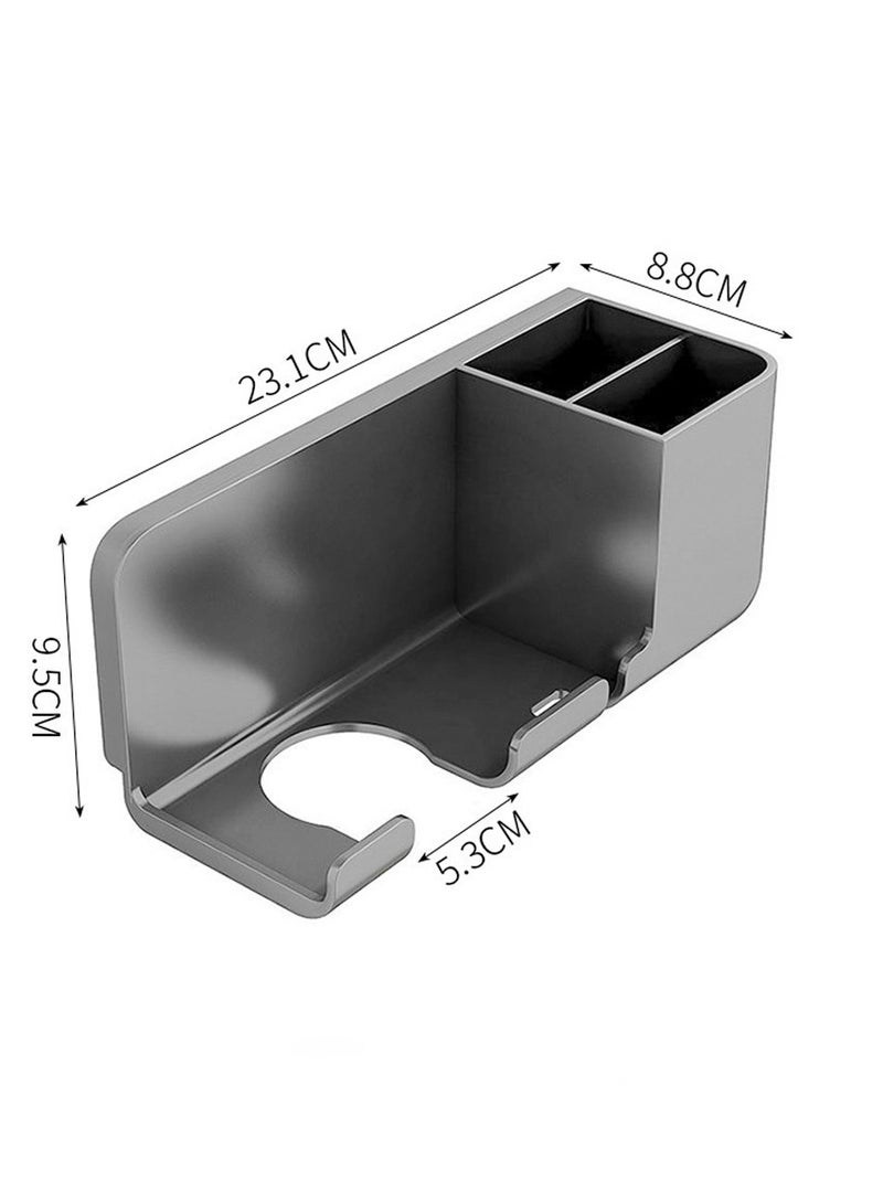 Wall-Mounted Hair Dryer Holder, Multifunctional Organizer for Bathroom/Bedroom/Living Room/Kitchen with Storage for Electric Razor, Comb, and Bath Ensembles - Image 5