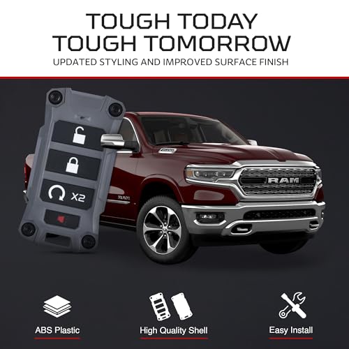 AJT DESIGN Replacement Key Fob Case for Dodge Ram 2019+ - Custom Made in USA - Gray - Image 3