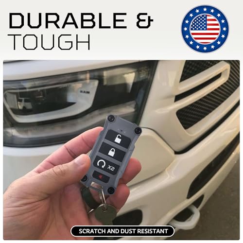 AJT DESIGN Replacement Key Fob Case for Dodge Ram 2019+ - Custom Made in USA - Gray - Image 4