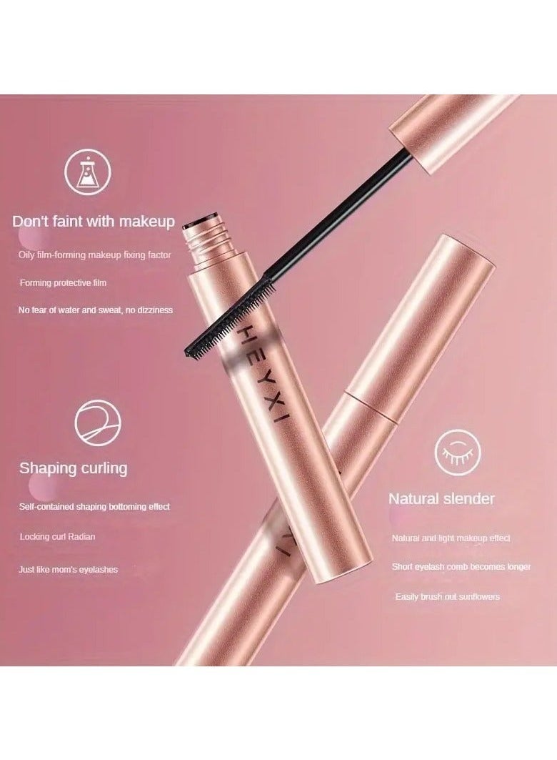 هايكسي Heyxi Curling ماسكارا مقاوم للماء ارتداء طويل الحجم السميك لجميع أنواع البشرة ، تطبيق سهل للمبتدئين ، نظام الألوان المختلطة أسود - Image 3