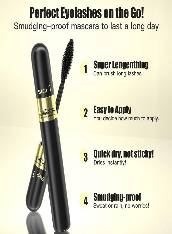XTJXTJ 2 In 1 Waterproof Black Telescopic Tubing Mascara, Cosmetics Natural Volume And Lengthening Dual Effect 4d Silk Fiber Mascara, No Falling And No Clumping(Pack Of 1) - Image 5