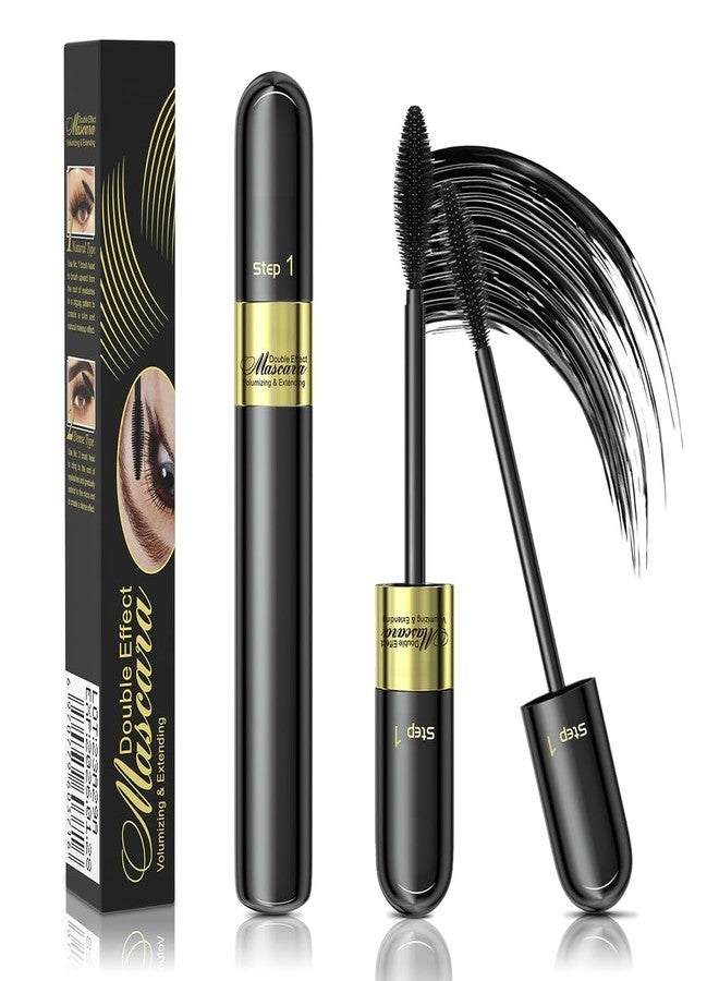 XTJXTJ 2 In 1 Waterproof Black Telescopic Tubing Mascara, Cosmetics Natural Volume And Lengthening Dual Effect 4d Silk Fiber Mascara, No Falling And No Clumping(Pack Of 1) - Image 1