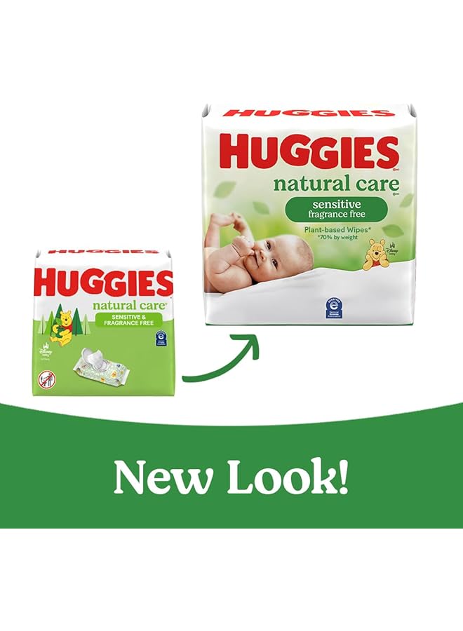 HUGGIES Natural Care Sensitive Baby Wipes Unscented 6 Flip Lid Packs (288 Wipes Total) - Image 2
