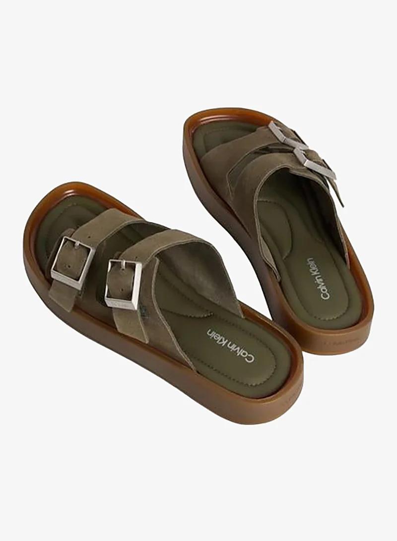 Calvin Klein  Leather Double Strap Slip-On Sandals for Men | Best Price UAE