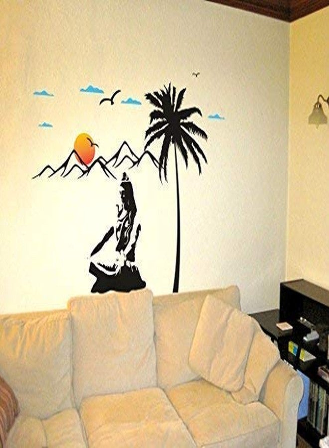 Techgifti ملصق حائط جميل لشيفا على جبل كيلاش من Techgifti™ (فينيل PVC، 150 سم × 110 سم) - Image 1