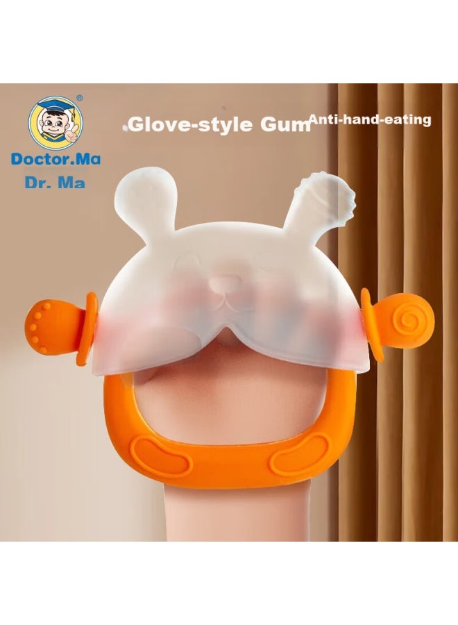 Doctor Ma Dr. Ma Baby Teether, Teething Toy Stick, For 4 Months And Above, Silicone Toy, Anti-thumb ing, Orange - Image 4