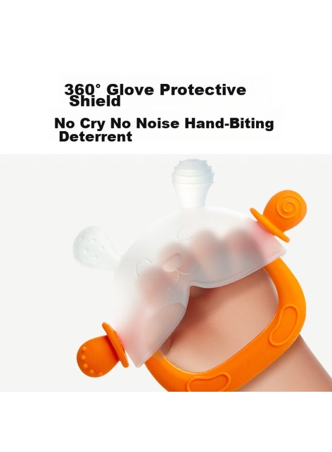 Doctor Ma Dr. Ma Baby Teether, Teething Toy Stick, For 4 Months And Above, Silicone Toy, Anti-thumb ing, Orange - Image 1
