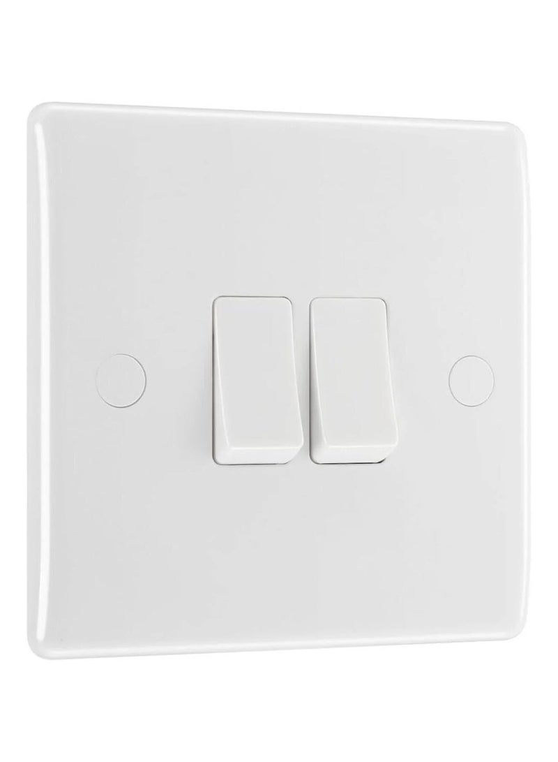 Litex Pack of 2 2 Gang 2-Way Wall Switch | Elegant & Durable Switch for Home and Office Use - Image 1