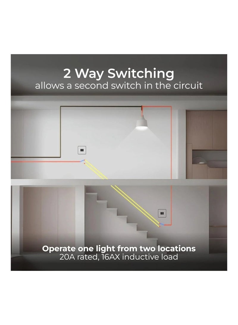 Litex Pack of 2 2 Gang 2-Way Wall Switch | Elegant & Durable Switch for Home and Office Use - Image 3