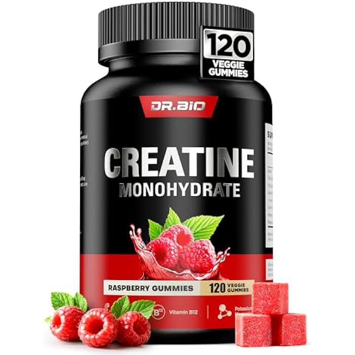 Dr.Bio Instant Boost Creatine Monohydrate Gummies, Complex Creatine with Real 5000mg Creatine, L-Taurine, B12, Mg & K, Pre-Workout Creatine for Women & Men to Support Energy, Muscle, Recovery, 0 Sugar, Vegan - Image 1