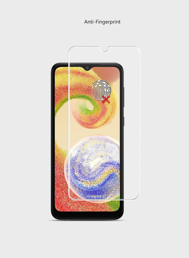 Techie حماية شاشة زجاجية مقساة عالية الدقة 2 قطع لجهاز سامسونج جالاكسي A04 مانعة للانعكاس مانعة للفقاعات صلابة 9H سمك 0.2 مم حواف مدورة تركيب سهل - Image 2
