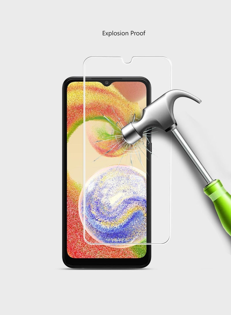 Techie حماية شاشة زجاجية مقساة عالية الدقة 2 قطع لجهاز سامسونج جالاكسي A04 مانعة للانعكاس مانعة للفقاعات صلابة 9H سمك 0.2 مم حواف مدورة تركيب سهل - Image 3