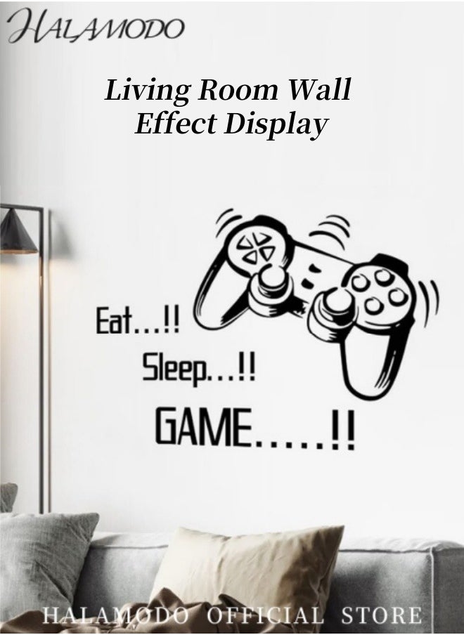 Wall Sticker Gaming Wall Stickers Made of Mural Vinyl Material Eat Sleep Game Joystick Pattern Wall Decal for Bedroom Playroom Living Room Decoration Great Choice for Renewing Your Place - pzsku/ZE15CA33DE802A741BF8DZ/45/_/1731381833/4f9cb306-29cf-450b-9a66-aa7a04f5a254