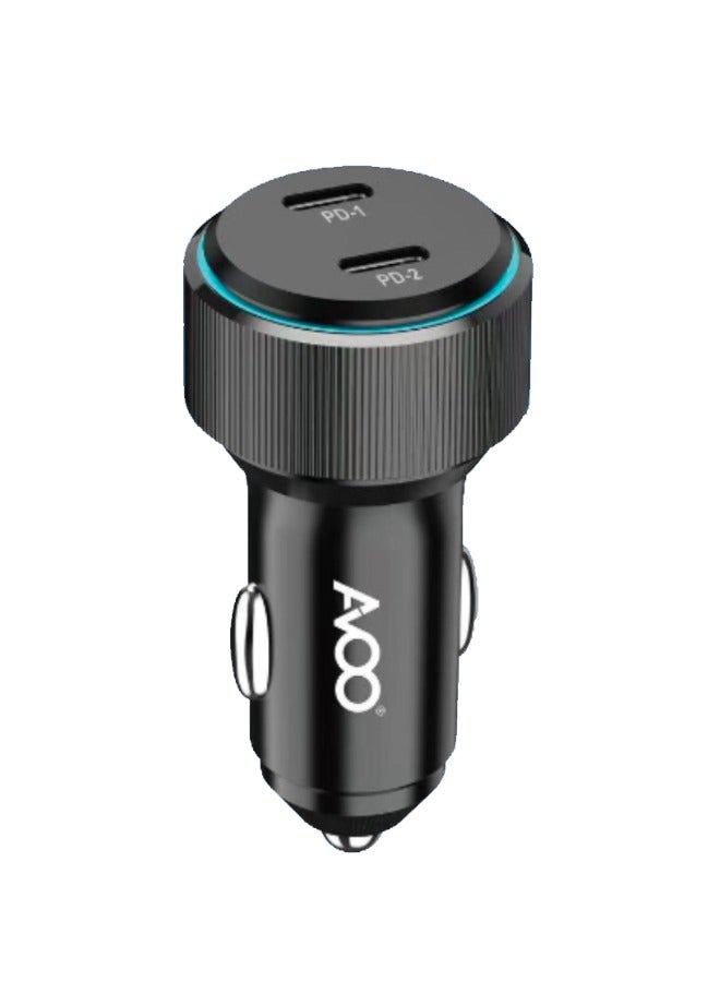 AVOO 60W Dual USB Type-C Car Charger for iPhone 16 Pro/16 Pro Max/16/15/14/13/12, Galaxy S24/S23/22/21, iPod 6/Air 5 - Image 3