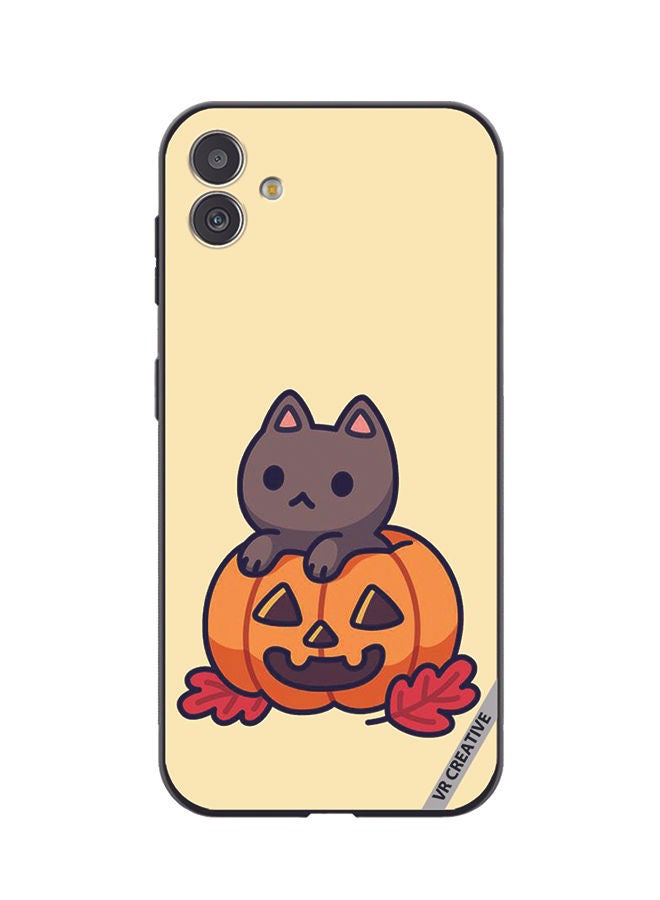VR CREATIVE Protective Case Cover For Samsung Galaxy M13 5G Cat In A Pumpkin Design Multicolour - Image 1