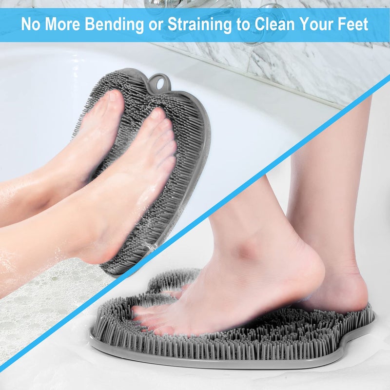 BESKAR XL Large Foot Scrubber Mat for Use in Shower - Shower Foot Cleaner to Eliminate Calluses Dead Skin, Foot Massager Mat for Men & Women to Soothe Achy Feet, Non Slip Suction Cups - Image 2
