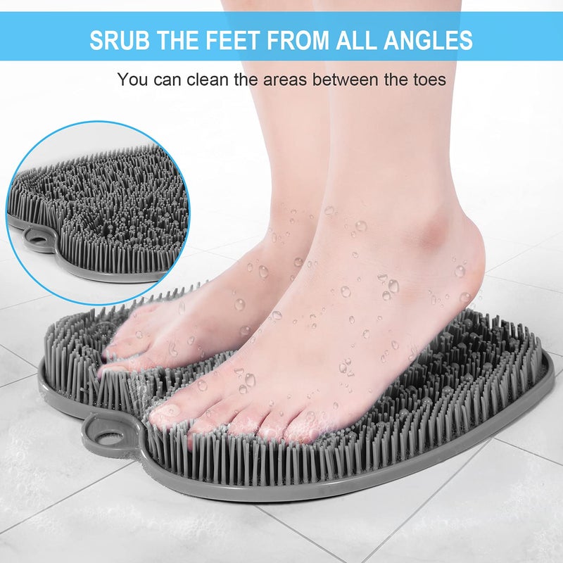 BESKAR XL Large Foot Scrubber Mat for Use in Shower - Shower Foot Cleaner to Eliminate Calluses Dead Skin, Foot Massager Mat for Men & Women to Soothe Achy Feet, Non Slip Suction Cups - Image 3