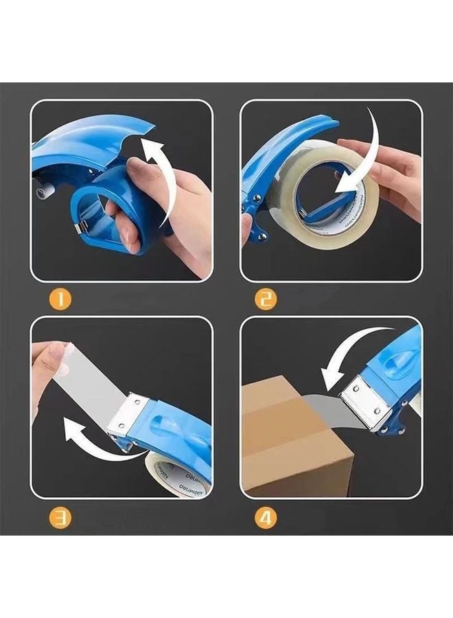 Blue Heavy Duty Metal Tape Cutter Ergonomic Adhesive Gun for Packaging Office Home - Image 5
