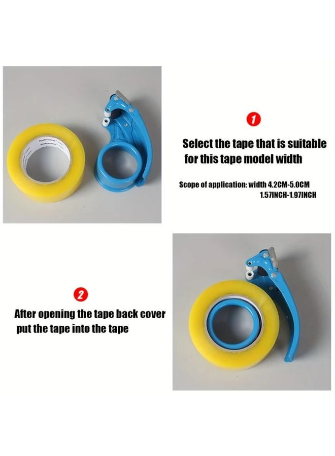 Blue Heavy Duty Metal Tape Cutter Ergonomic Adhesive Gun for Packaging Office Home - Image 4