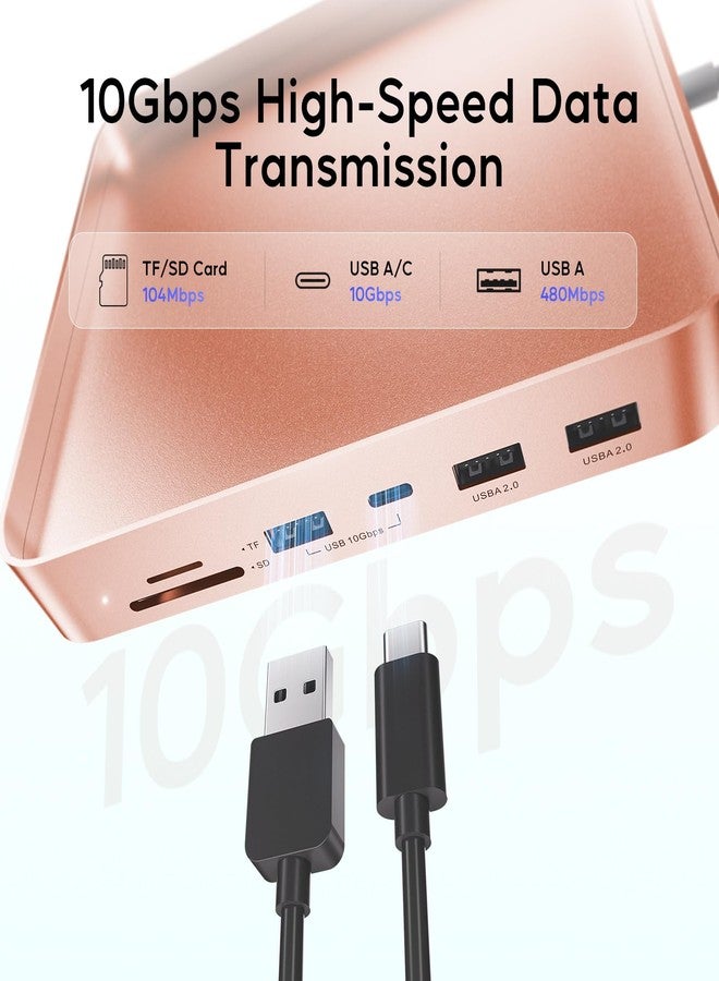 PULWTOP USB C HUB for iMac 24 inch 2021, 7 in 1 USB Hub Adapter iMac Accessories with USB C 10Gbps 3*USB A SD/TF Card Reader, Docking Station Support Expand M.2 NVMe SSD (Not Included) - Image 4