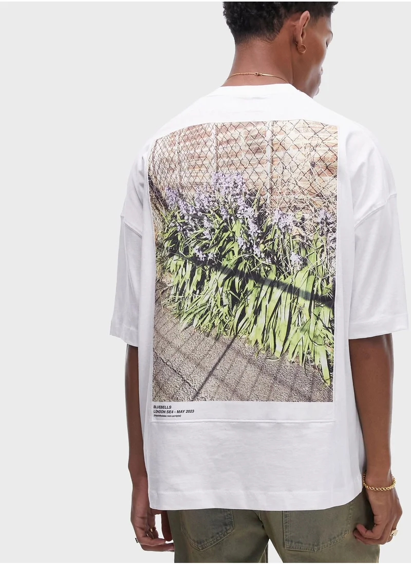 TOPMAN Graphic Oversized Crew Neck T-Shirt