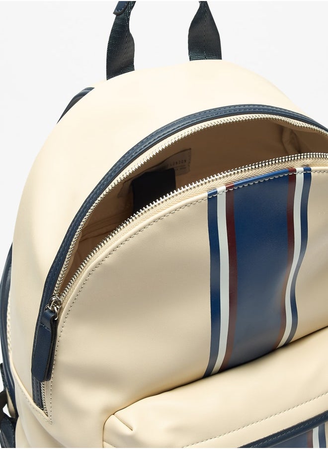 Lee Cooper Logo Print Backpack with Adjustable Straps and Zip Closure - 30x16x40 cm  - Image 4