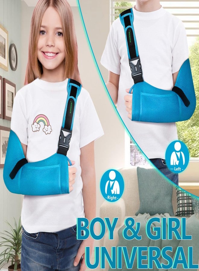 KONSEDIK Arm Sling for Kids - Adjustable Breathable Shoulder Immobilizer with Pockets,Supports Rotator Cuff Injury,Wrist,Elbow,Clavicle Fracture Recovery,Post-Surgery Sling for Left or Right Arm(Blue,X-Small) - Image 5