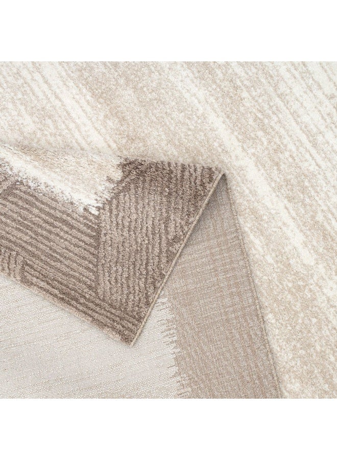 DANUBE HOME La Perle Contemporary Rug | Washable Contemporary Rugs Style | Polypropylene + Polyester Area Rug Floor Covering | Indoor Carpet For Living Room Dining Bedroom 160X230cm-White Beige - Image 5