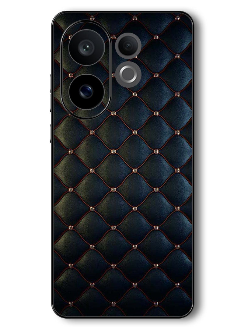 Theodor Case Compatible with Vivo V60 6.77 Inch Protection Shockproof Bumper Cover Stappers On Black Cloth Pattern - Image 1