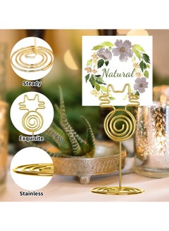 Generic 20Pcs Place Card Holders, Table Number Holders, Wedding Name Stand Display Table Number Holder Photo Place Holder Sign Food Cards Stand for Party Restaurants Cafe Desk (Gold)  - Image 2