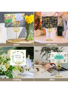 Generic 20Pcs Place Card Holders, Table Number Holders, Wedding Name Stand Display Table Number Holder Photo Place Holder Sign Food Cards Stand for Party Restaurants Cafe Desk (Gold)  - Image 5