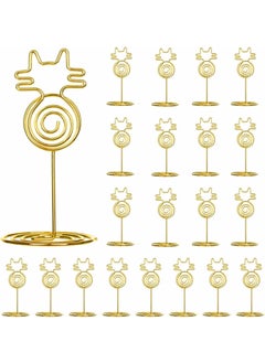 Generic 20Pcs Place Card Holders, Table Number Holders, Wedding Name Stand Display Table Number Holder Photo Place Holder Sign Food Cards Stand for Party Restaurants Cafe Desk (Gold)  - Image 1