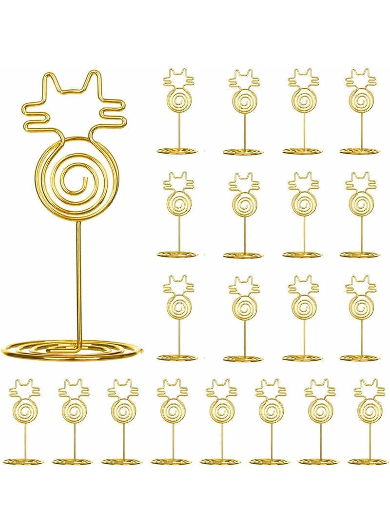 20Pcs Place Card Holders, Table Number Holders, Wedding Name Stand Display Table Number Holder Photo Place Holder Sign Food Cards Stand for Party Restaurants Cafe Desk (Gold)  - Image 1