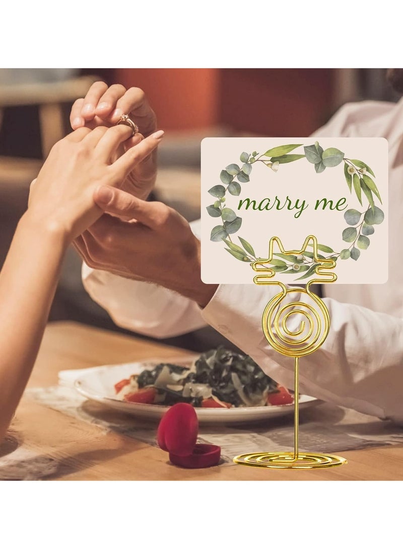 20Pcs Place Card Holders, Table Number Holders, Wedding Name Stand Display Table Number Holder Photo Place Holder Sign Food Cards Stand for Party Restaurants Cafe Desk (Gold)  - Image 4