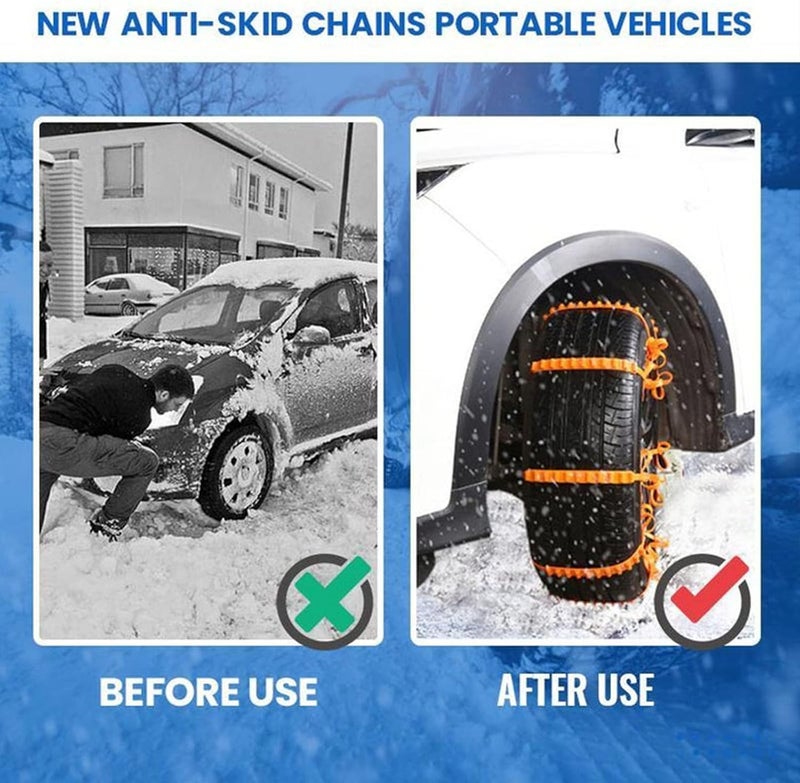 comfrt Reusable Anti Snow Chains of Car - Portable Snow Tire Chain for Pickup Trucks & SUV - Emergency Snow Plastic Non-Slip Cable Tie - Snow Mud Chains for Winter Driving & Muddy Road (A) - Image 2