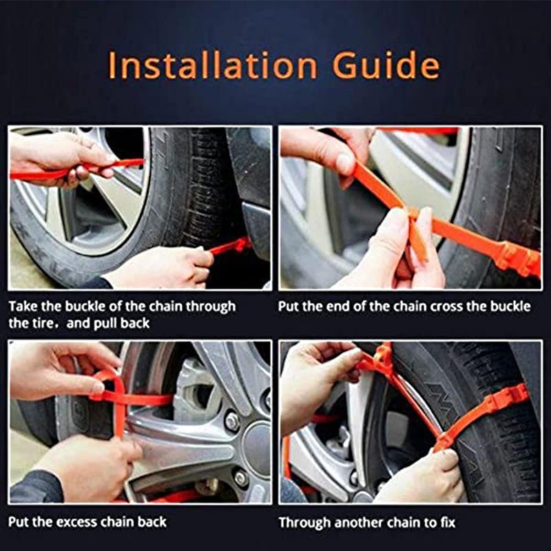 comfrt Reusable Anti Snow Chains of Car - Portable Snow Tire Chain for Pickup Trucks & SUV - Emergency Snow Plastic Non-Slip Cable Tie - Snow Mud Chains for Winter Driving & Muddy Road (A) - Image 5