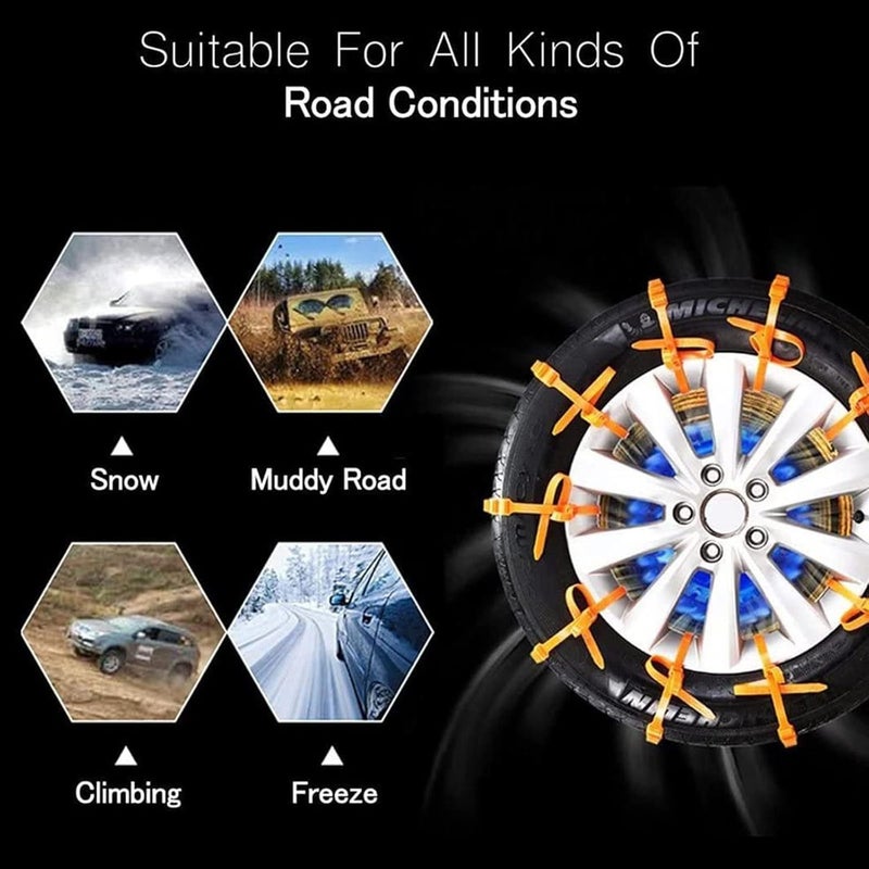 comfrt Reusable Anti Snow Chains of Car - Portable Snow Tire Chain for Pickup Trucks & SUV - Emergency Snow Plastic Non-Slip Cable Tie - Snow Mud Chains for Winter Driving & Muddy Road (A) - Image 4
