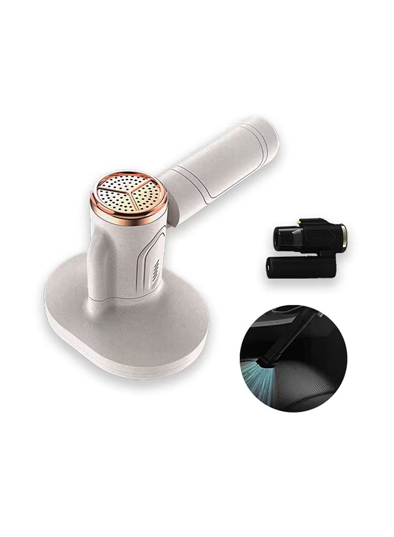 دي بلو جهاز محمول 3 في 1 كهربائي محمول لاسلكي بقوة 6000 باسكال، جهاز إزالة العث بالأشعة فوق البنفسجية بقوة 6000 باسكال، مضاد للغبار، جهاز تنظيف بالمكنسة الكهربائية ومزيل للبكتيريا مع طرف فرشاة للمنزل والسرير - Image 1