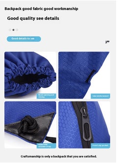 Generic Drawstring Backpack,Sports Canvas Bag,Waterproof Oxford Fabric Drawstring Bag,Swimming Bag,Basketball Bag,Soccer Bag,Zipper 36*44cm(Blue)  - Image 2