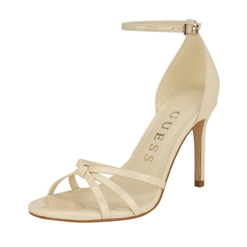 GUESS صندل نسائي من غيس بكعب ربيع، عاجي لامع 150، 9.5 - Image 4