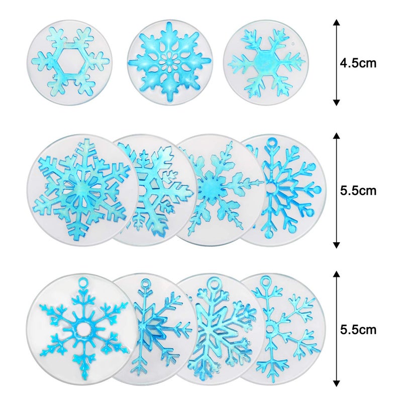 WILLBOND 11 Pcs 3D Snowflake Silicone Resin Molds Soap Chocolate Candle Fondant Mold for Winter Christmas Tree Decoration Gift Cake Topper Polymer Clay Crafts, 2.1 Inch 1.8 Inch - Image 2