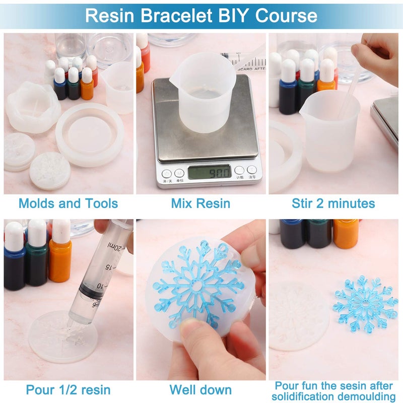 WILLBOND 11 Pcs 3D Snowflake Silicone Resin Molds Soap Chocolate Candle Fondant Mold for Winter Christmas Tree Decoration Gift Cake Topper Polymer Clay Crafts, 2.1 Inch 1.8 Inch - Image 4