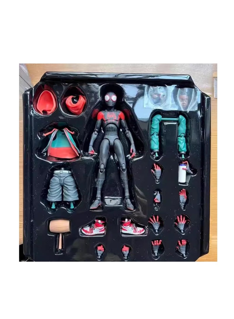 Marvel Vertical and Horizontal Parallel Universe Miles Spider-Man Super Movable Figure Toy Thousand Value Practice Doll Model Gift (13cm) - Image 3
