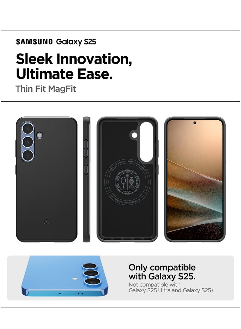 Spigen Thin Fit MagFit for Samsung Galaxy S25 MagSafe Case Cover (2025) - Black - Image 2