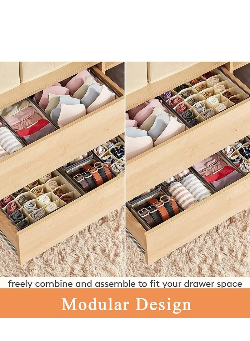 4 Pcs Underwear Drawer Organizers Divider, Closet Socks Organizer and Storage Boxes for Lingerie, Bra, Undies - Image 5